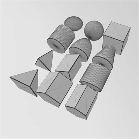 Geometric shapes model making miniatures miniset 3D print .